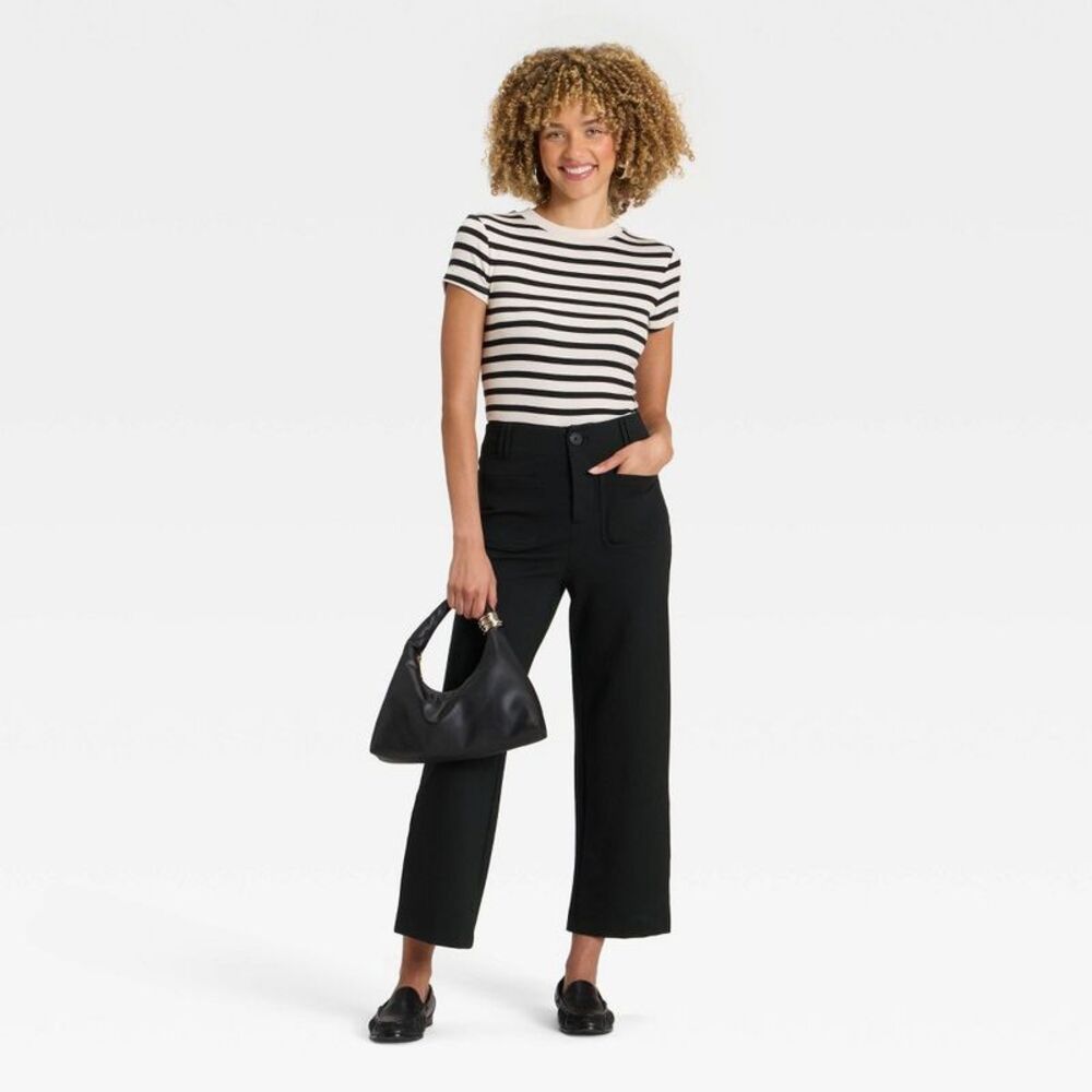 A New Day - Women's High-Rise Cropped Pants - A New Day Black  Black - Picture 3 of 3